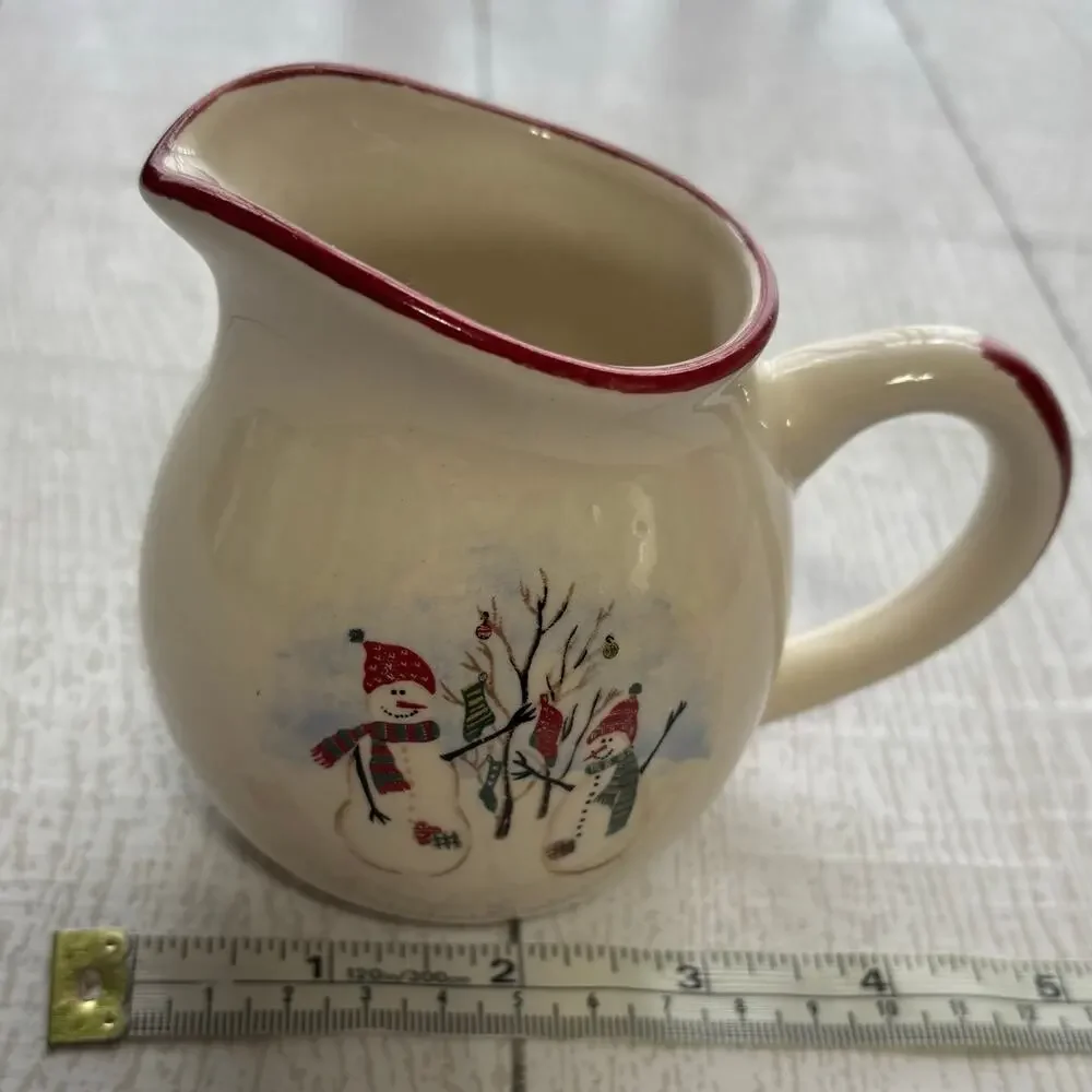 Vintage Royal Seasons Snowman Stoneware Sugar & Creamer Set